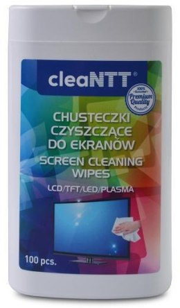 Chusteczki czyszczące cleaNTT CLN0041, nawilżone, do ekranów, 100 szt. NTT System
