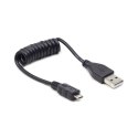 Kabel micro USB-USB 2.0, spirala Gembird AM-BM (0,2-0,6 m) Gembird