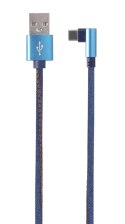Kabel USB 2.0 - typ C (AM/CM) 1m oplot tekstylny złącze kątowe Gembird Gembird