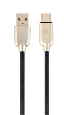 Kabel USB 2.0 - typ C (AM/CM) 2m oplot gumowy czarny Gembird Gembird