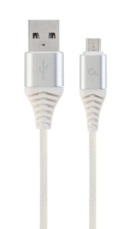 Kabel USB 2.0 (AM/microUSB M) 2m oplot tekstylny biały Gembird Gembird