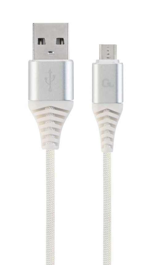 Kabel USB 2.0 (AM/microUSB M) 2m oplot tekstylny biały Gembird Gembird
