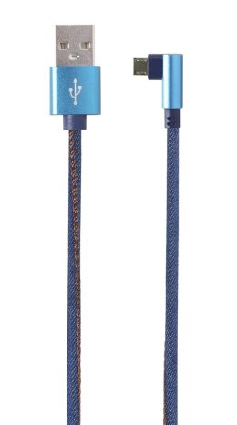 Kabel USB 2.0 - microUSB 1m oplot tekstylny złącze kątowe Gembird Gembird